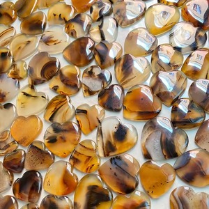Lot en gros de cabochons en agate naturelle du Montana, forme cœur, facettés, blanc et bleu, pierres précieuses en vrac pour la fabrication de bijoux, verre taillé fantaisie - Product Image 1