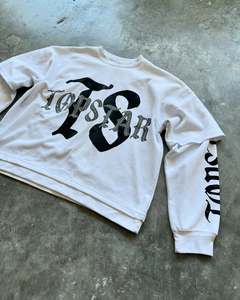 เสื้อเชิ้ตผู้ชายไซส์ใหญ่ แขนสองชั้น สไตล์สตรีท ผ้าคอตตอนเจอร์ซีย์ 300 GSM ประดับเพชร ระบายอากาศได้ดี เหมาะสำหรับทำงาน ดีไซน์เรียบหรู - Product Image 2