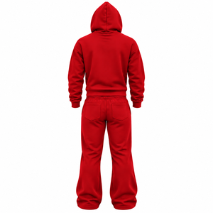 Conjunto de Chándal Moderno para Hombre: Sudadera con Capucha de Cremallera Completa y Pantalones Acampanados Estilo Y2K - Ropa Urbana de Moda - Product Image 5