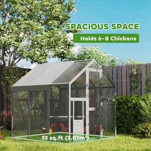Grande Recinto per Polli in Legno 5.5FT X 6FT X 6FT con Copertura Impermeabile Anti-UV per 6-8 Polli, per Cortili e Allevamenti - Product Image 5