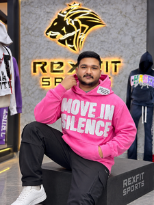 Custom <b>Pink</b> Pullover <b>Hoodie</b> Men Applique Letter Graphic Streetwear Oversized Fleece Sweatshirt Kangaroo Pocket Heavyweight - Product Image 3