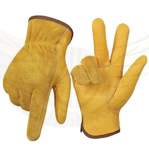 Muestra gratis incluida 1 par de guantes de trabajo de cuero de vaca suave de tamaño XL para soldador de conductor-para protección de trabajadores de seguridad - Product Image 6