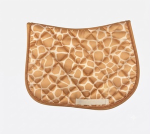 Giraffe Print Horse Saddle Pad Set, Matchy Matchy Equestrian Gear, Custom Matching Fly Veil and <b>Boots</b>, Animal Print - Product Image 2
