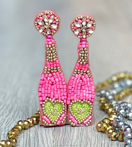 แชมเปญขวดเมล็ดลูกปัดต่างหูแบบห้อยโบฮีเมียนดอกไม้แบบโบฮีเมียนสำหรับงานเลี้ยงเจ้าสาวการเฉลิมฉลองเทศกาลของขวัญแฟชั่นทันสมัย - Product Image 3