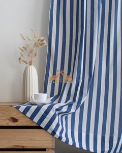 Rideaux et cantonnières en coton imprimés à la main, 2 panneaux, motif rayé, pour chambre à coucher, décoration de fenêtre style ferme - Product Image 3