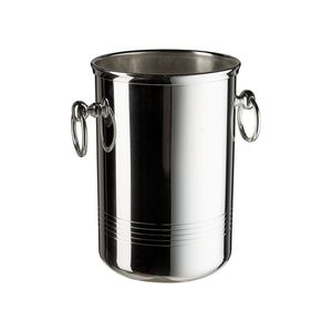 Refroidisseur à vin tendance en acier inoxydable, finition argentée, seau à champagne en métal avec poignée pour bar, refroidisseur de bière de table - Product Image 4
