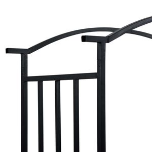 Arco da Giardino in Ferro Nero di Media Dimensione con Intarsi Decorativi, Elegante Set da Giardino - Product Image 5
