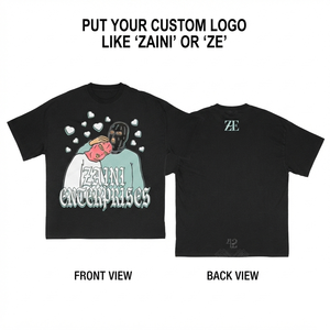 Men Simple T <b>Shirt</b> Premium 180 GSM Cotton Fabric <b>Black</b> Oversized <b>Tee</b> Multicolor Graphic DTG Print Custom Logo Casual Streetwear - Product Image 1