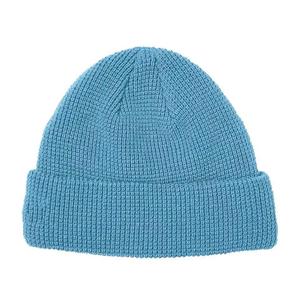 Custom Logo Hand Drawn Jacquard Ribbed Cuff <b>Beanie</b> Solid Color Thick Knitted Winter Skull Cap Unisex Warm Casual Daily Hat - Product Image 1