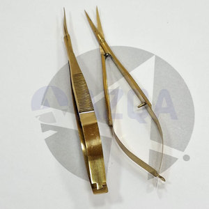 Ciseaux à cuticules en acier inoxydable plaqué or de qualité supérieure avec action à ressort et lames de précision ultra-affûtées - Product Image 2