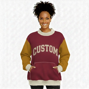 Sweat-shirt tendance pour femme à col montant et manches longues, pull basique de haute qualité, service OEM, haut quotidien élégant en tricot côtelé - Product Image 1