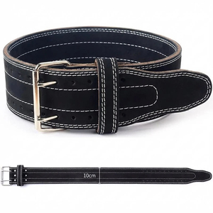 Leather <b>Weight</b> <b>Lifting</b> Belt Adjustable Waist Support Buckle Closure Unisex Strength Training Fitness <b>Equipment</b> - Product Image 1