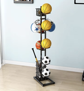 Estante Organizador de 4 Niveles para Balones Deportivos, Soporte de Piso para Baloncesto, Fútbol, Bádminton - Product Image 4