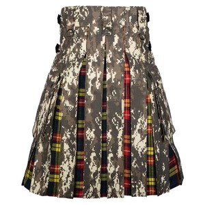Kilt hybride camouflage pour homme avec doublure en tartan, imprimé numérique, polyester, coupe classique, vêtements européens pour adultes - Product Image 6