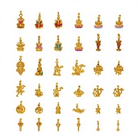 Pendentifs religieux hindous en acier inoxydable plaqué or massif 22 carats |   Bijoux de temple Lakshmi Ganesha Balaji Durga pour enfants |