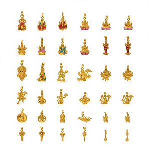 จี้พระเจ้าฮินดูทองคำบริสุทธิ์ 22K |   เครื่องประดับวัดลักษมี กฤษณารักษี บาลายจี และดูร์กา |   จี้ทองคำสำหรับศาสนาขายส่ง - Product Image 2