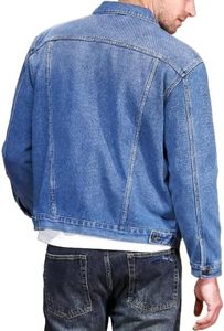 Blousons en jean enduit unisexe à col montant, logo frontal, respirants, coupe ajustée, style streetwear, hiver, faible MOQ - Product Image 2