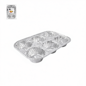 Stampo in Alluminio Usa e Getta con 6 Cavità 25,5x17,0x3,6 Cm, Grado Alimentare, Riciclabile, per Feste - Product Image 2