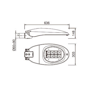 Hochleistungs-AC-LED-Straßenleuchte IP66 Aluminiumlegierung Lampengehäuse Fernbedienung Dimmbar 5 Jahre Garantie - Product Image 6