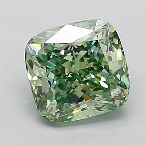 Diamant vert fantaisie de 3,01 carats, taille coussin, qualité SI1, certifié, diamant vert de luxe - Product Image 1