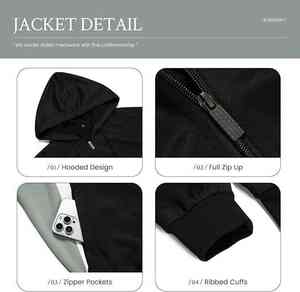 Conjunto Deportivo de Dos Piezas para Hombre, Sudadera con Capucha de Forro Polar de Poliéster, Corte Ajustado, para Gimnasio, Correr, Ropa Deportiva Urbana - Product Image 3