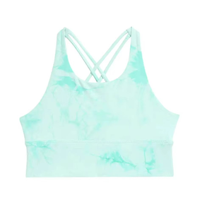 Soutien-gorge de sport tie-dye pour femme, dos croisé en Y, séchage rapide, sans armatures, demi-bonnet, tricoté sans couture, haut d'entraînement - Product Image 1