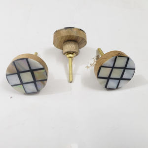 Bouton de tiroir en bois nacré artisanal poignée décorative réglable pour armoires commodes placards poignées pour utilisation garde-robe - Product Image 6