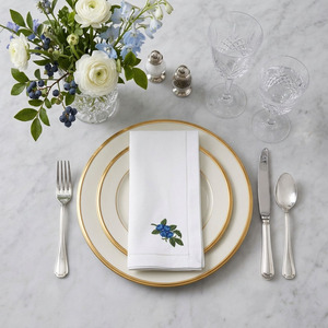 Servilleta de Algodón Clásica Cuadrada Bordada con Diseño de Arándanos, Lavado a la Piedra, con Dobladillo, Tamaños Completos, Lavable a Máquina, Duradera, Venta al por Mayor Personalizada - Product Image 3