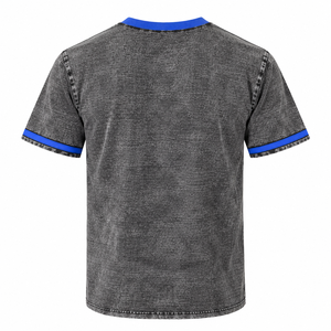 เสื้อยืดคอกลมแขนสั้นผู้ชายสีเทาชาร์โคลสีน้ำเงินรอยัลบลูพร้อมปักตัวอักษรกรีกหมายเลข 14 สมาคม - Product Image 4