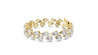 Bracelet de luxe en or jaune 10 carats avec diamant de laboratoire en forme de poire de 26,52 carats, certifié IGI, 20,35 g, bijoux fins unisexes