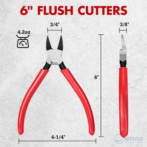 6 Precision Stainless Steel Wire <b>Cutters</b> Spring Loaded Side <b>Cutters</b> Ultra for <b>Flush</b> Cut Pliers Non Slip Handle for Jewelry - Product Image 4