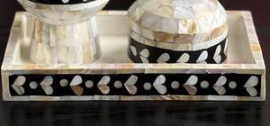 Wholesale <b>MOP</b> and MDF Incense Burner Set Bulk Luxury Handcrafted Bakhoor Censer with Matching Storage Jar and Serving Tray - Product Image 4