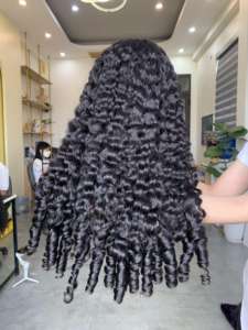 2024 4 pièces 20 pouces brun Remy Extensions de cheveux longs ondulés Jerry Curl lâche vague profonde Styles naturels Double trame - Product Image 2