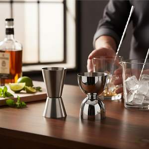 Medidor de latón puro de 30 y 60 ml, jigger de vidrio para cócteles, vaso medidor de metal, herramienta para medir onzas, jigger de bar para mezclas. - Product Image 5