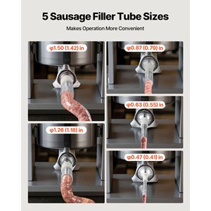 Insaccatrice Manuale Professionale a Doppia Velocità in Acciaio Inossidabile, Capacità 7 LBS/3 L, Verticale, per Insaccare Salsicce e Carne - Product Image 5