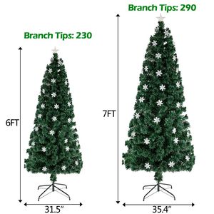 6ft Pre-Lit Artificial Christmas <b>Tree</b> with Multi-Colored Fiber Optic <b>Lights</b> 230 Branches Christmas Ornament Xmas Decoration - Product Image 5