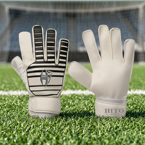 Sports White German Latex Goalkeeper Gloves High Quality Breathable Soccer Goalkeeper Gloves Best Manufactured Stylish Gloves - Product Image 2