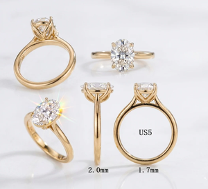 Bague de fiançailles et de mariage classique en or 14 carats plaqué platine, 2 carats, diamant synthétique de laboratoire ovale certifié IGI, qualité F VVS2 - Product Image 2
