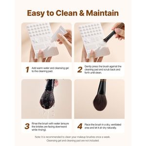 Ensemble de 9 pinceaux de maquillage professionnels en laine naturelle douce et synthétique végétalienne pour le fond de teint et l'application des fards à paupières - Product Image 6