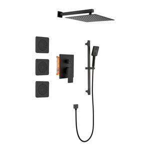Sistema Doccia Completo con Soffione, Doccetta, Asta Scorrevole, Braccio Doccia, Tubo Flessibile, Valvola, Maniglie e Leve - Accessori per Cabina Doccia - Product Image 1