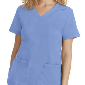 Hight Quality Medical <b>Scrubs</b> Jersey Comfortable Fabric Nursing Surgical <b>Scrubs</b> <b>Tops</b> Women's Half Sleeve <b>Scrubs</b> Shirts - Product Image 2