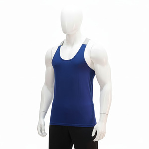 Camisetas sin mangas personalizadas con color y logotipo para hombre, para usar en todas las estaciones, de tela de algodón transpirable, antiencogimiento, para deporte. - Product Image 3