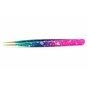 Pince à épiler de précision pour cils, en acier inoxydable, plate, mini, en forme d'éventail, outil de beauté durable pour extensions de cils - Product Image 1
