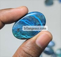 Cabochon en quartz naturel Quantum Quattro, pierre précieuse bleue rare, minérale, pierre brute polie pour bijoux, cabochon pour pendentifs et bagues