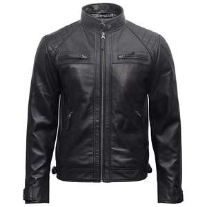 Custom Hot Sale High Quality Plus Size Men Jackets Classic Windproof Fur Lining Men's Motorbike Punk Leather Winter Coats - Product Image 4