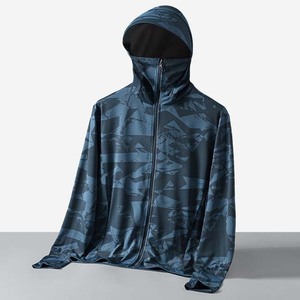 Veste de pêche à capuche anti-UV UPF 50 à imprimé géométrique personnalisé, en polyester sublimé, fermeture éclair, manches longues, vêtements d'extérieur - Product Image 5