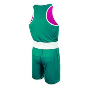 100% Polyester New Fashion Best Quality Wholesale Red <b>Boxing</b> Uniforms Customs Printed <b>Boxing</b> Vest And Short Sets - Product Image 6