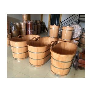 อ่างอาบน้ำไม้โอฟูโร่ญี่ปุ่นแบบตั้งพื้น รุ่นขายดีประจำปี 2026 อ่างอาบน้ำลึกสไตล์ซีดาร์พรีเมียม สำหรับสปาที่บ้านและรีสอร์ท - Product Image 5