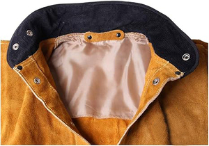 Chaqueta de soldadura de cuero más vendida, chaqueta de trabajo resistente personalizada, chaqueta de soldador ignífuga con protección corporal para hombres - Product Image 5