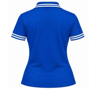 Polo bleu Sigma Gamma Rho pour femme, à manches courtes, col classique, avec lettres grecques brodées, vêtement de sororité, haut décontracté de golf - Product Image 2